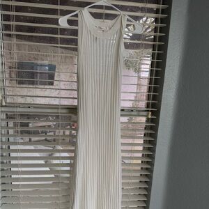 White knit fully lined maxi dress